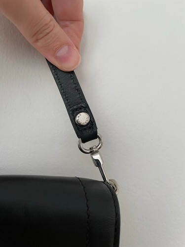 RARE Auth. As New Longchamp Black Leather Purse Handbag BAG - Picture 5 of 16