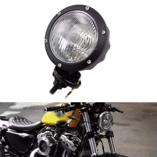 4.5" Vintage H4 Headlight Foglight Bates Style For Cafe Racer Honda Suzuki BMW