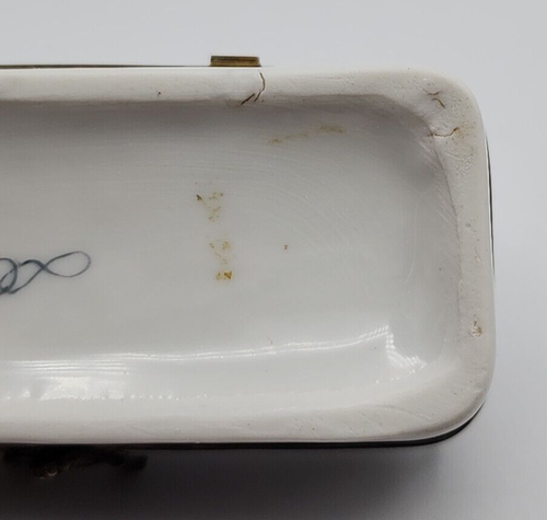 Floral Trinket Box Two Compartment Possibly Poppy Flower READ Seller Description - Picture 19 of 19