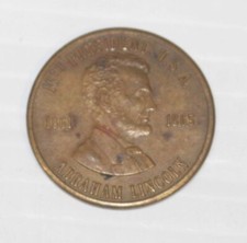 1807-1865 Abraham Lincoln Honest Old Abe 16th President USA Token Coin Medal