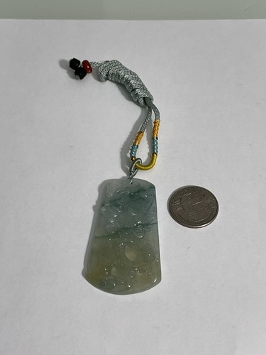 100% Certified Green Natural A Jade Jadeite Hand Carved Pendant - Picture 2 of 6