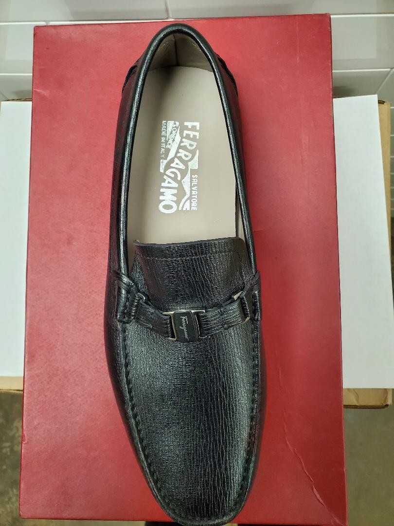 Salvatore Ferragamo パンプス 6D Nero Calf 23 Men's SALVATORE FERRAGAMO Peter Nero Calf Light Grey Skin