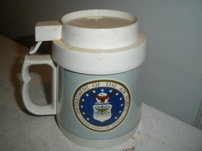 Vintage Department of the Air Force Plastic Coffee Mug Thermo Serv U.S.A. 5.5''