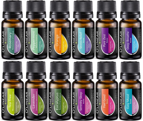 Essential Oil Set 12 Aromatherapy Oils for Diffuser & Humidifiers, Lavender, Pep - Picture 11 of 12