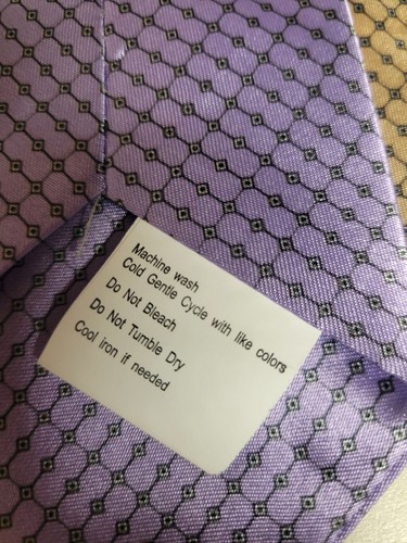 Greenbrier Men's Italian Style Polyester Neckties Set Of 3 Purple, Beige, Black - Picture 3 of 7