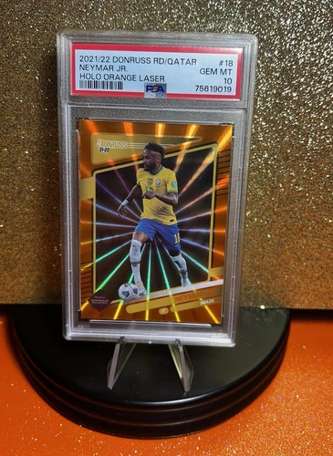 2021 Neymar Jr. Donruss Road to Qatar #18 Holo Orange Laser PSA 💎 Mint 10 pop 6
