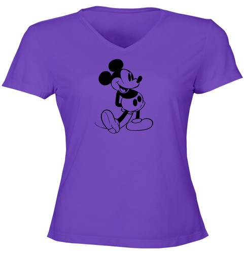 Juniors Women Girl Tee T-Shirt gift Printed Vintage Mickey Retro Classic Mouse - Picture 9 of 9