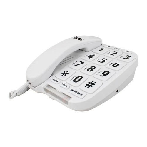 BIG BUTTON LANDLINE HOME CORDED TELEPHONE LARGE JUMBO ELDERLY FRAIL DESK WALL UK - Picture 2 of 3