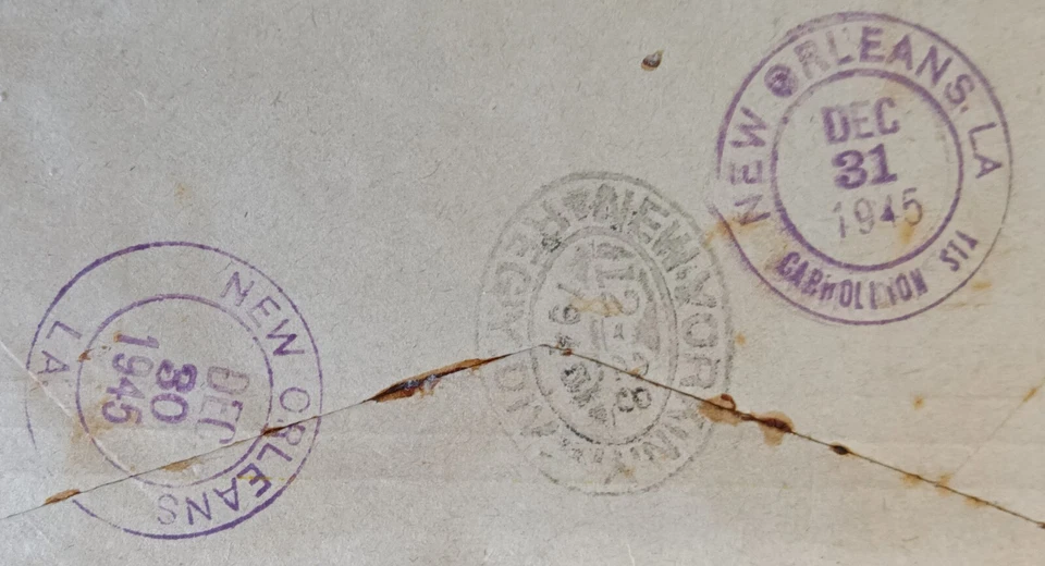 1945 Estrella Quito Ecuador FDC Air Mail to New Orleans, LA "Veinte Centavos" - Image 4 of 4