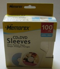 Memorex CD DVD Sleeves White Paper with Clear Window and Flap Envelopes 81 Count