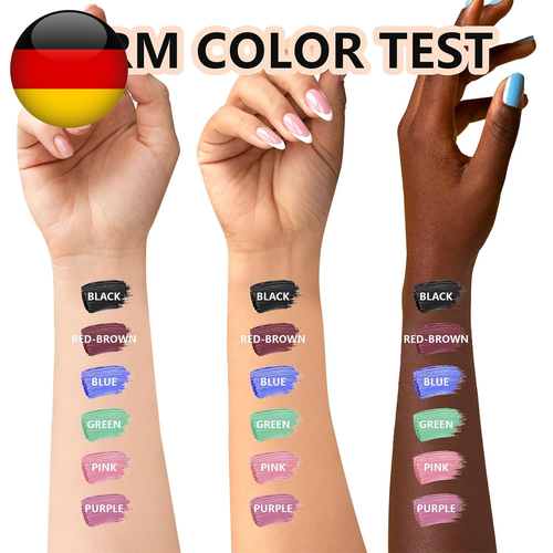 6 Farben Buntes Mascara-Set, Blau Weiß Schwarz Regenbogen Buntes Mascara Langanh - Bild 3 von 9