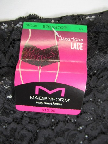NEW Maidenform Cheeky Boyshort Panties Women 7/Large Black Lace - Picture 3 of 6