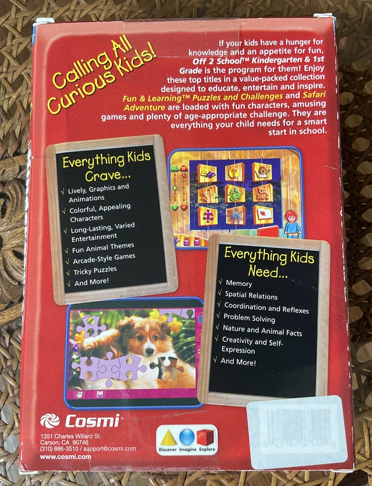 Cosmi Off2School Kindergarten & 1st Grade CD-ROM 2005 NIB Early Learn Homeschool - Image 2 of 4