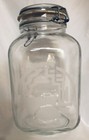 I Vetri DI Fidenza Fido Clear Glass Canister W/ Hinged Lid, Geometric Design