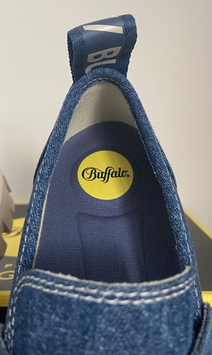 Zapatos Mocasines Buffalo Aspha Algodón Orgánico Denim Azul Talla 4,5,6,5,7 Reino Unido Vegano - Imagen 10 de 17