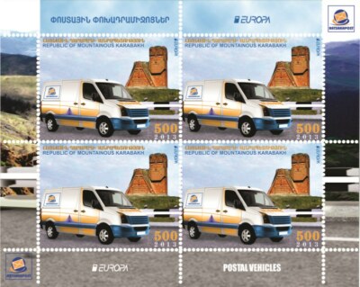 CEPT 2013 POSTFAHRZEUGE - BERGKARABACH KARABAKH 81 KLEINBOGEN III 4 MARKEN **