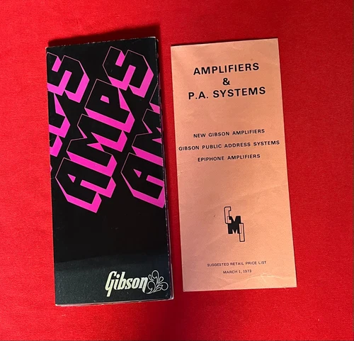 GIBSON 1972 - 1973 AMPLIFIERS AND  P A SYSTEMS PRICE LIST