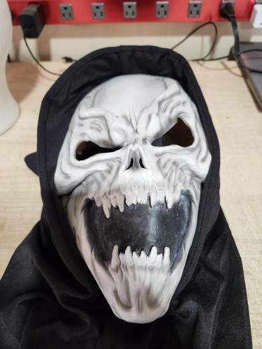 Fun World Easter Unltd Mask Ghoul Skeleton Reaper Used - Picture 2 of 4