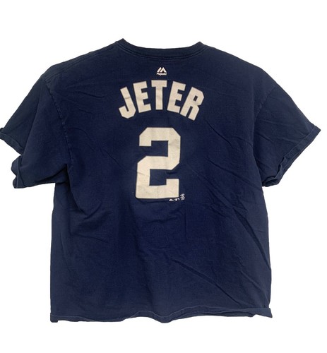 Majestic Derek Jeter New York Yankees MLB Shirt Jersey #2 Size XXL/2XL 24x28 - Picture 5 of 9