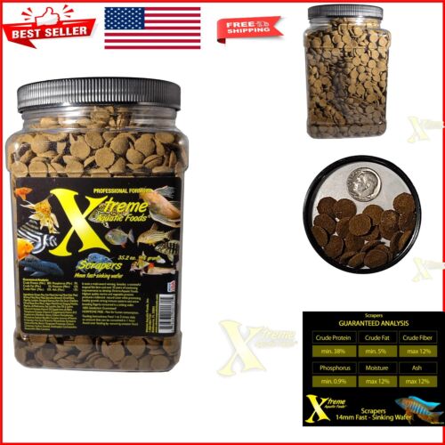 Gourmet 35oz Fish Food Wafers – Premium Formula for Fast-Sinking Bottom Feeders