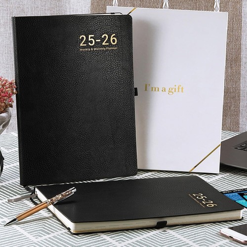 Leather Weekly Monthly Planner 8.5x11 July 2025-June 2026 Time Management - Picture 4 of 11
