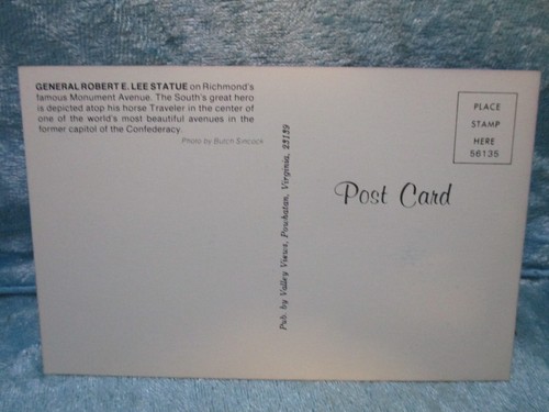 General Robert E Lee Statue Postcard - Picture 2 of 2