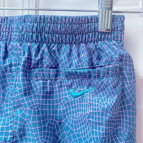 Nike Kids Swim Trunks Blue Purple Beach Athletic Summer Shorts Logos Boys Size M - Picture 4 of 8