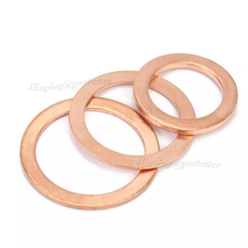 Arandelas planas de cobre T2 de 2 mm de espesor diámetro interior 4 mm-60 mm junta de anillo de sellado de cobre - Imagen 6 de 8