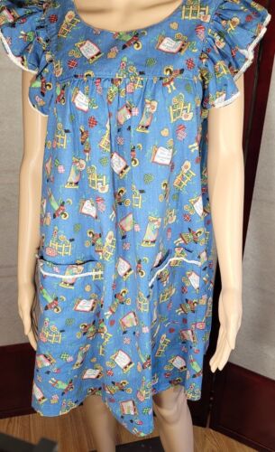 Vintage Damen Strampler Pullover Bauernhof/Arbeit/Hauskleid Brust 38 Handarbeit Taschen Retro - Bild 2 von 12