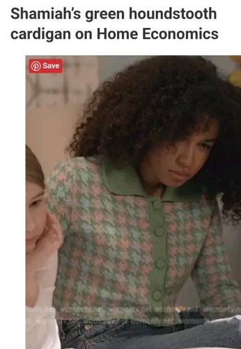 Zara Pink Green XL Houndstooth Cropped Sweater NWT As Seen On TV - Picture 4 of 12