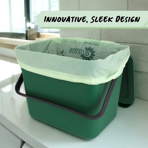 Brown 5L Kitchen Compost Caddy/Food Recycling Waste Bin – 5 Litre - Picture 5 of 8