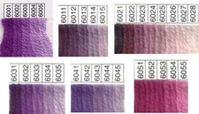 Waverly Yarn Purples -100 Wool -3 Ply Yarn -1/4 LB Skeins/Hanks 6001-6056