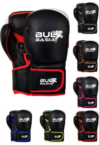 Leather Boxing Gloves Muay Thai Training Punching Bag Sparring MMA kickboxing - Picture 4 of 25