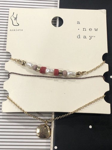 Target a new day 3 piece ankle bracelets anklets - Picture 4 of 5