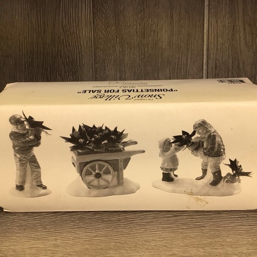 Dept 56 RETIRED Snow Village Poinsettias For Sale Set Of 3 Accessories - Picture 6 of 10