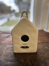 Early Rae Dunn Birdhouse  Magenta"M"Exclusive "Nest" W/Eggs On Front And Back