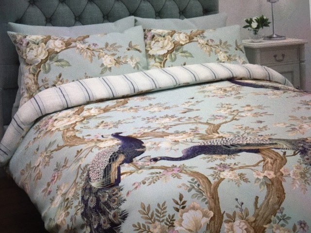 Laura Ashley Lorna Embroidered King Size Duvet Cover Set Duck