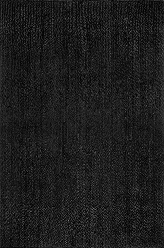Black Jute Rug in Square Hand Braided Area Carpet for Living Room Rustic Look - Picture 2 of 7