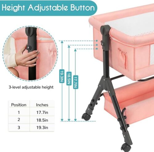 3 in 1 Baby Bassinet Bedside Sleeper for Baby,Bedside Cribs with Storage Basket - Picture 5 of 15