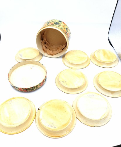 Occupied Japan Coasters, Chintz Pattern Drink Coaster, Roses * Coasters in Jar - Picture 7 of 7