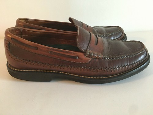 H.S. TRASK Men's Shoes Leather Buffalo Bison Penny