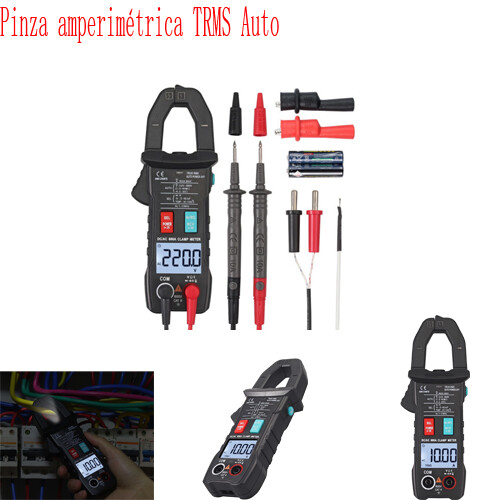 Pinza amperimétrica TRMS Auto con probador de resistencia de corriente NCV AC/DC - Imagen 1 de 3