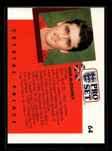 1990-91 Pro Set England #64 Eddie McGoldrick (NM)(SOC) - Picture 1 of 2