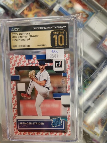 2022 Donruss #76 Spencer Strider One Hundred CGC 10 PRISTINE - Picture 3 of 3