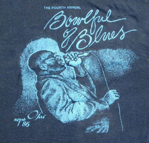 4th Annual OJAI Bowlful of Blues Original 1986 Large Black Concert T-Shirt - Picture 2 of 2