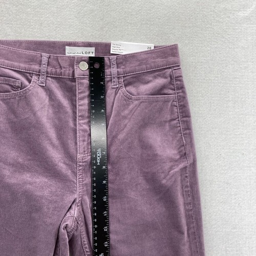 LOFT Corduroy Pants Women's 28/6 Petite Skinny Ankle Purple Stretch Fabric NWT - Picture 8 of 13