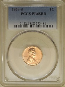 1969-S-PCGS-PR-68-RD-proof-Lincoln-cent-red-superb-gem