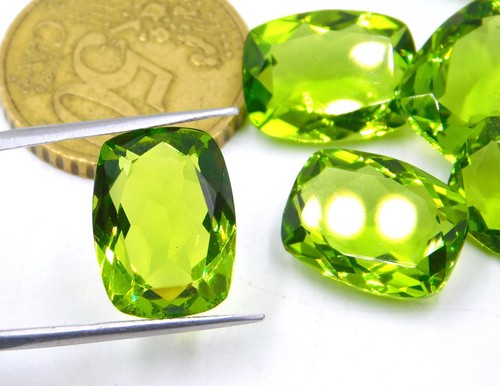 12x16 MM Lab Created Peridot Cushion Cut Lot Loose Gemstone For Jewelry P-2952 - Picture 4 of 4