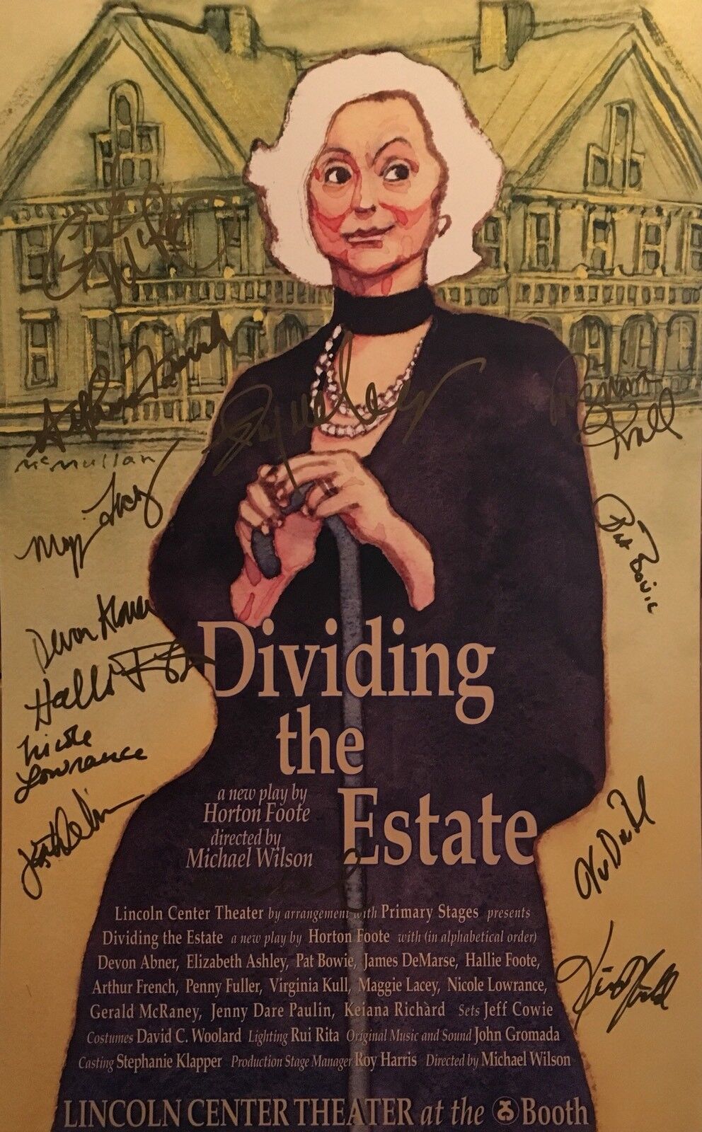 Store DIVIDING THE ESTATE Cast Signed Max 77% OFF + Windowcard Poster Sig Broadway
