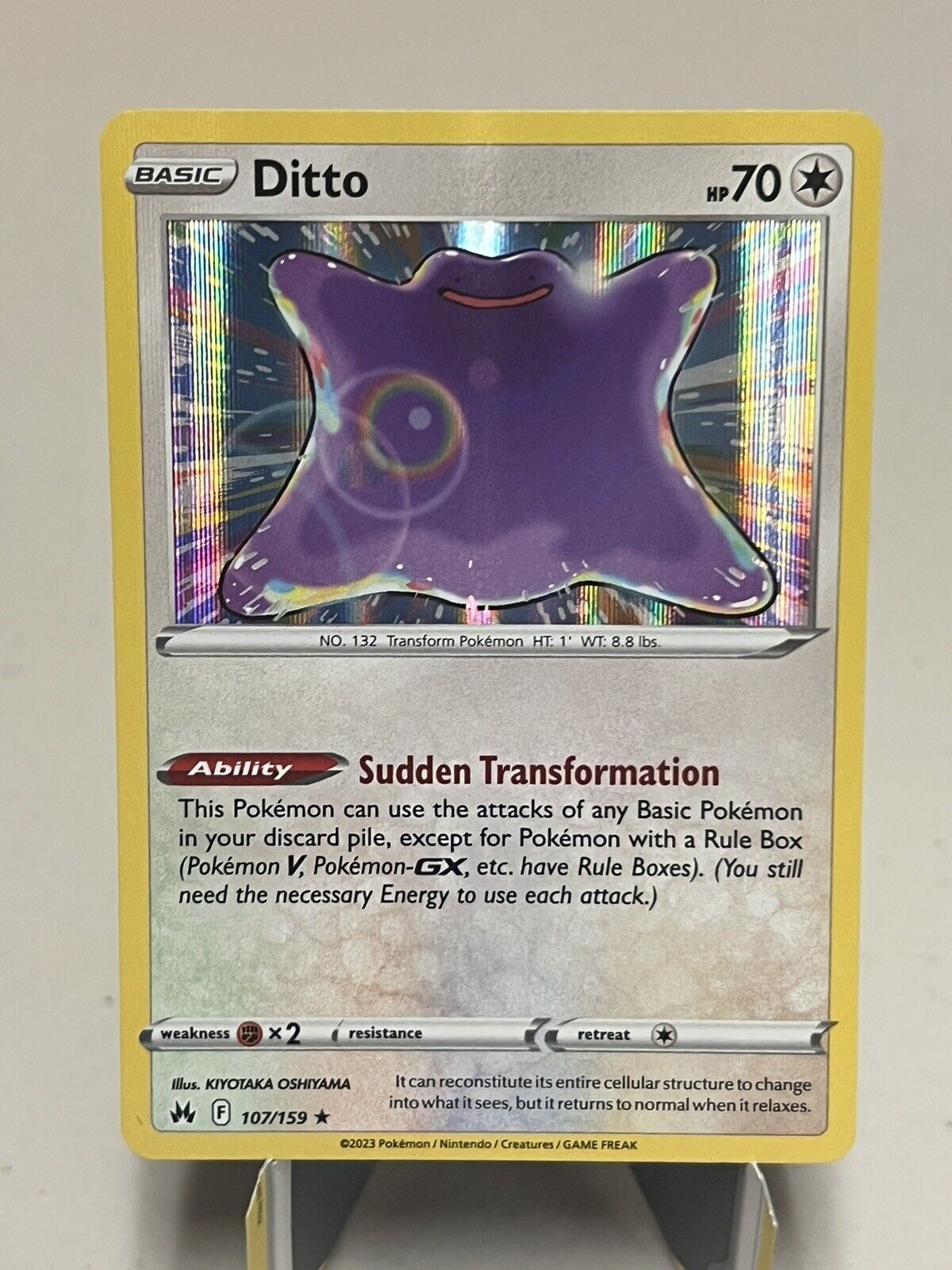  Pokemon - Ditto 107/159 - Crown Zenith - Holo Rare